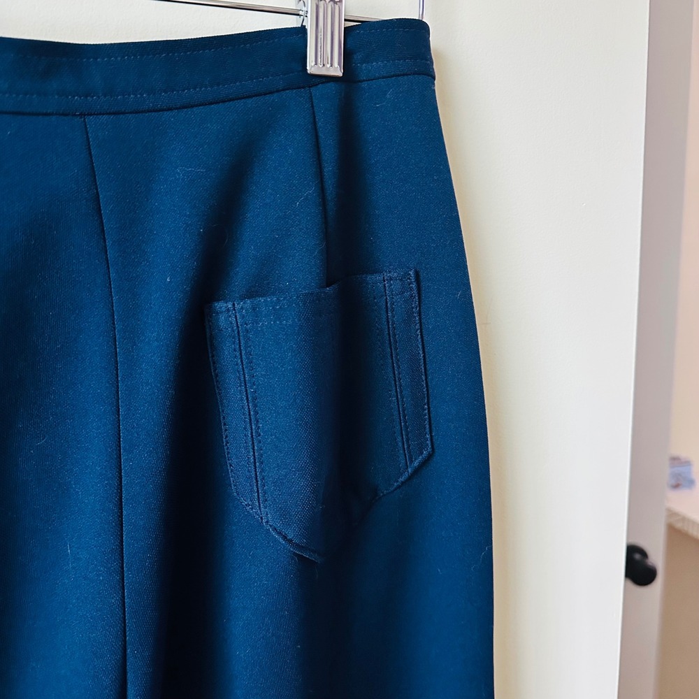 Givenchy Paris New York Vintage 80s 90s Navy Wide‎ Leg High Waist Trousers Pants - Picture 7 of 8